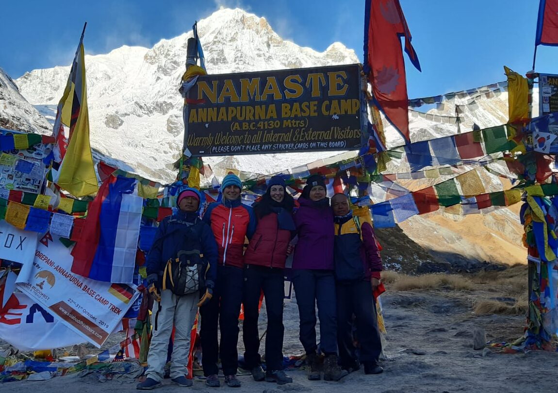 Trekker am Annapurna Base Camp
